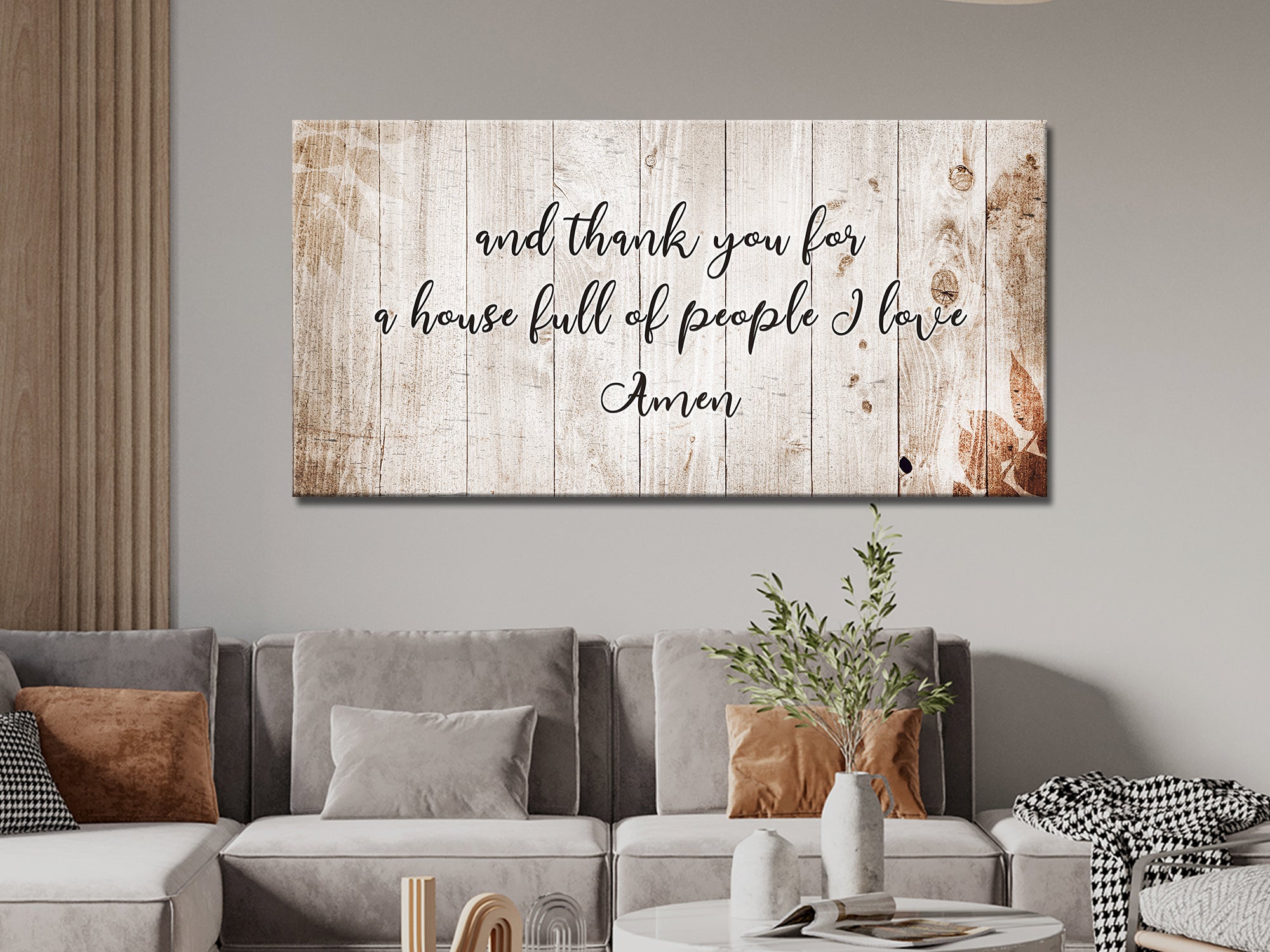 Thank You House Full Of Love - Living Room - Christian Wall Art