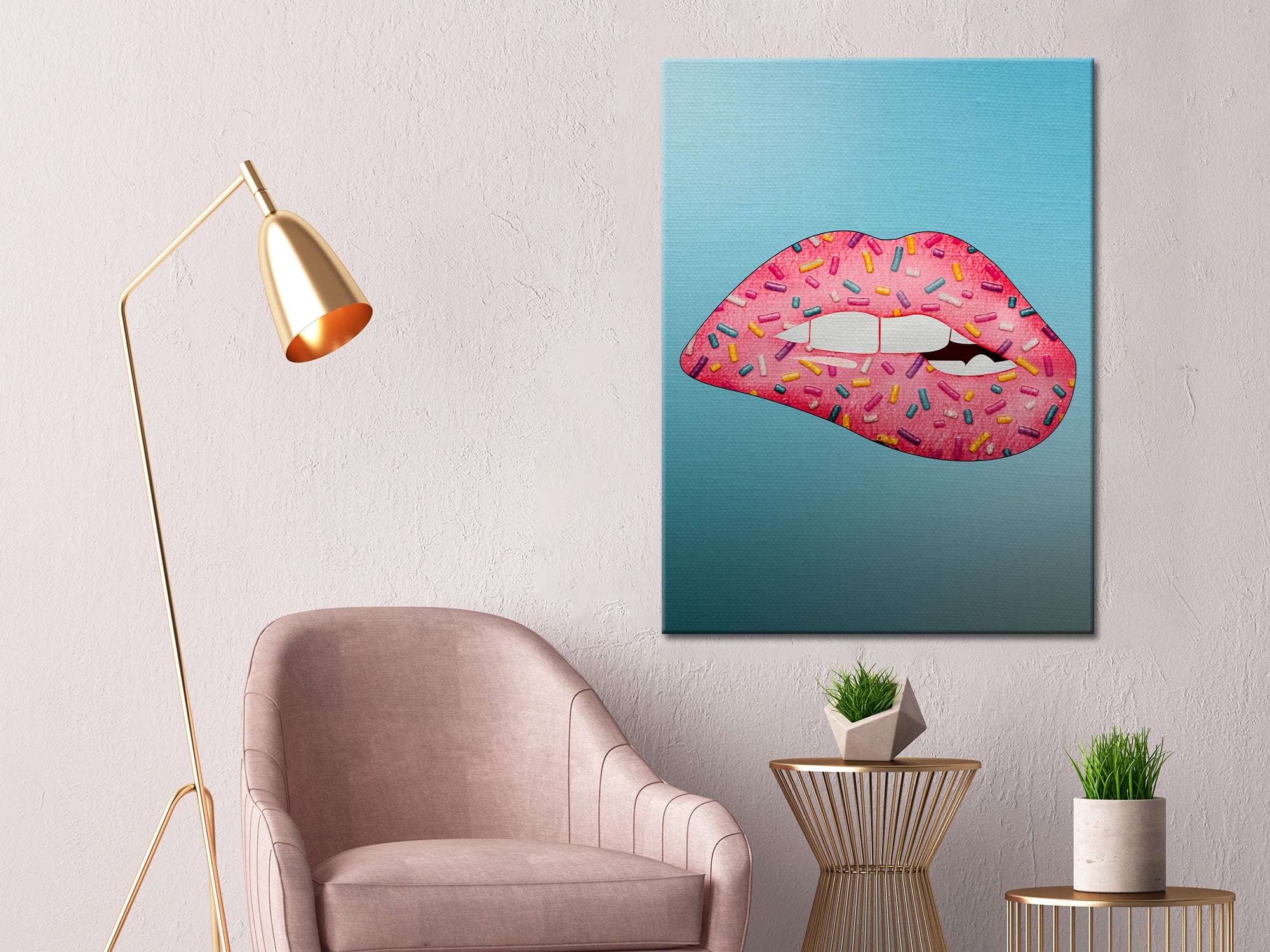 Donut Lips Canvas Wall Art