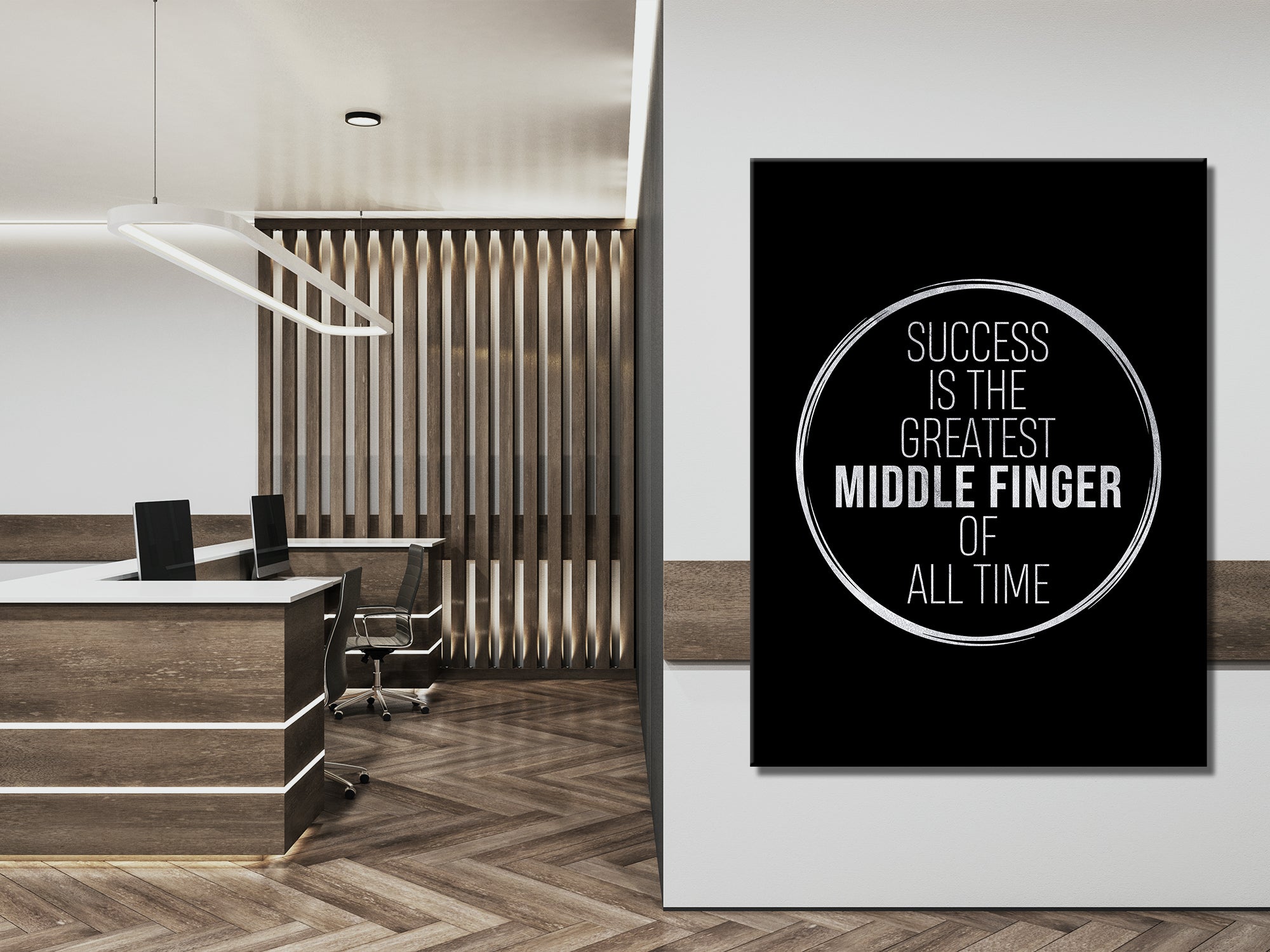 Success Is the Greatest Middle Finger Canvas Wall Art