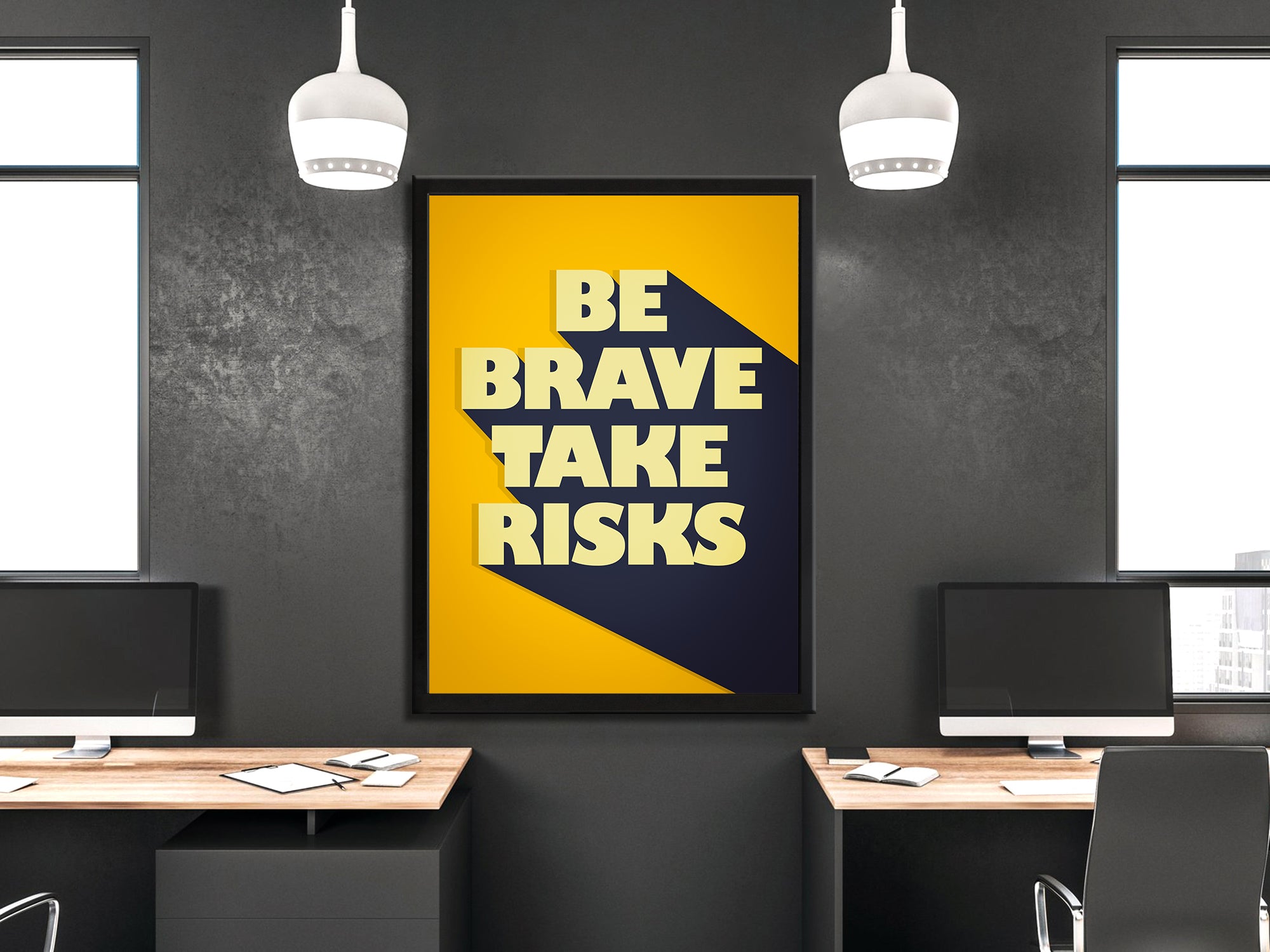 Be Brave Take Risk - Motivational - Canvas Wall Art