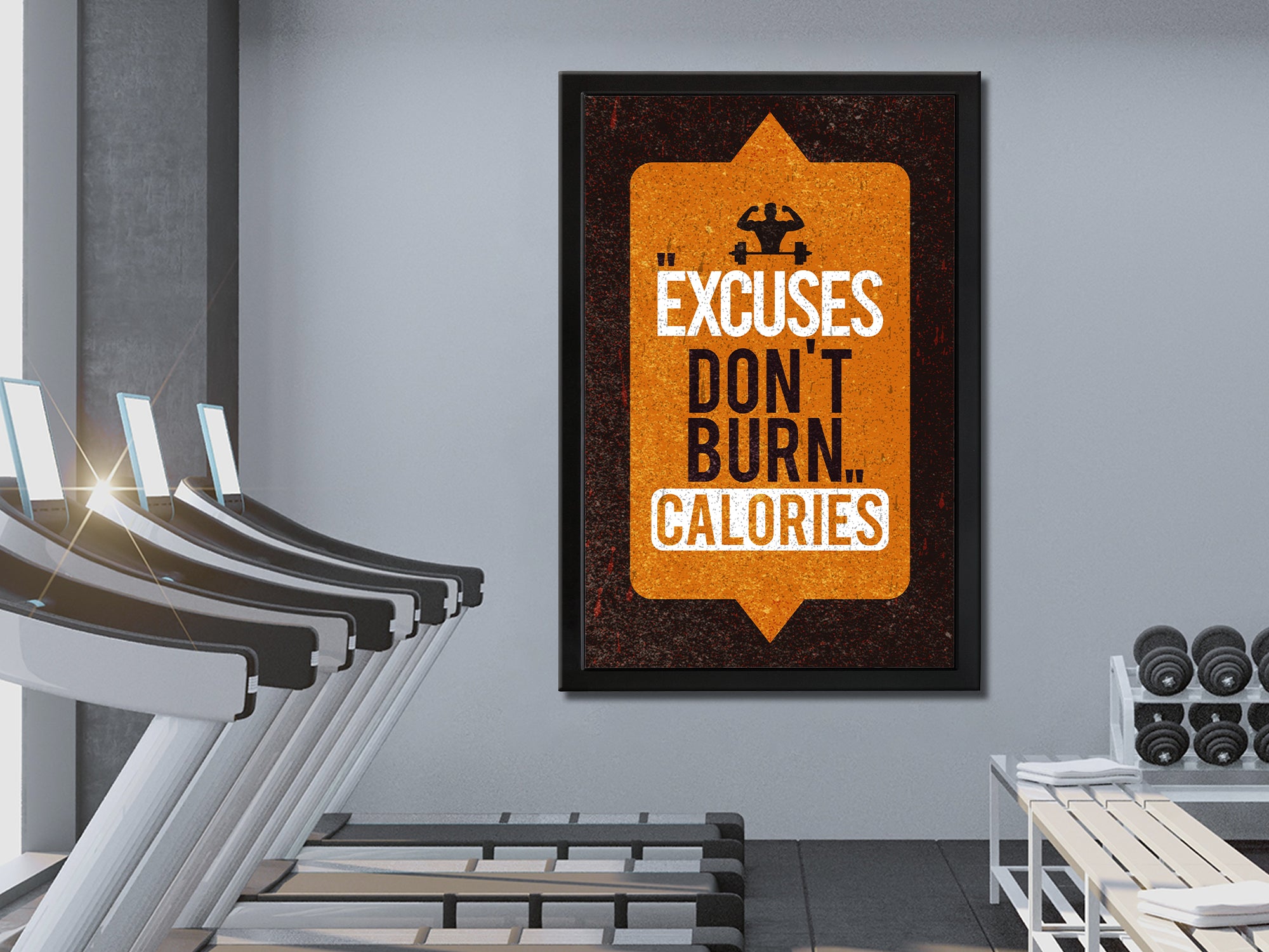 Excuses Don't Burn Calories Canvas Wall Art