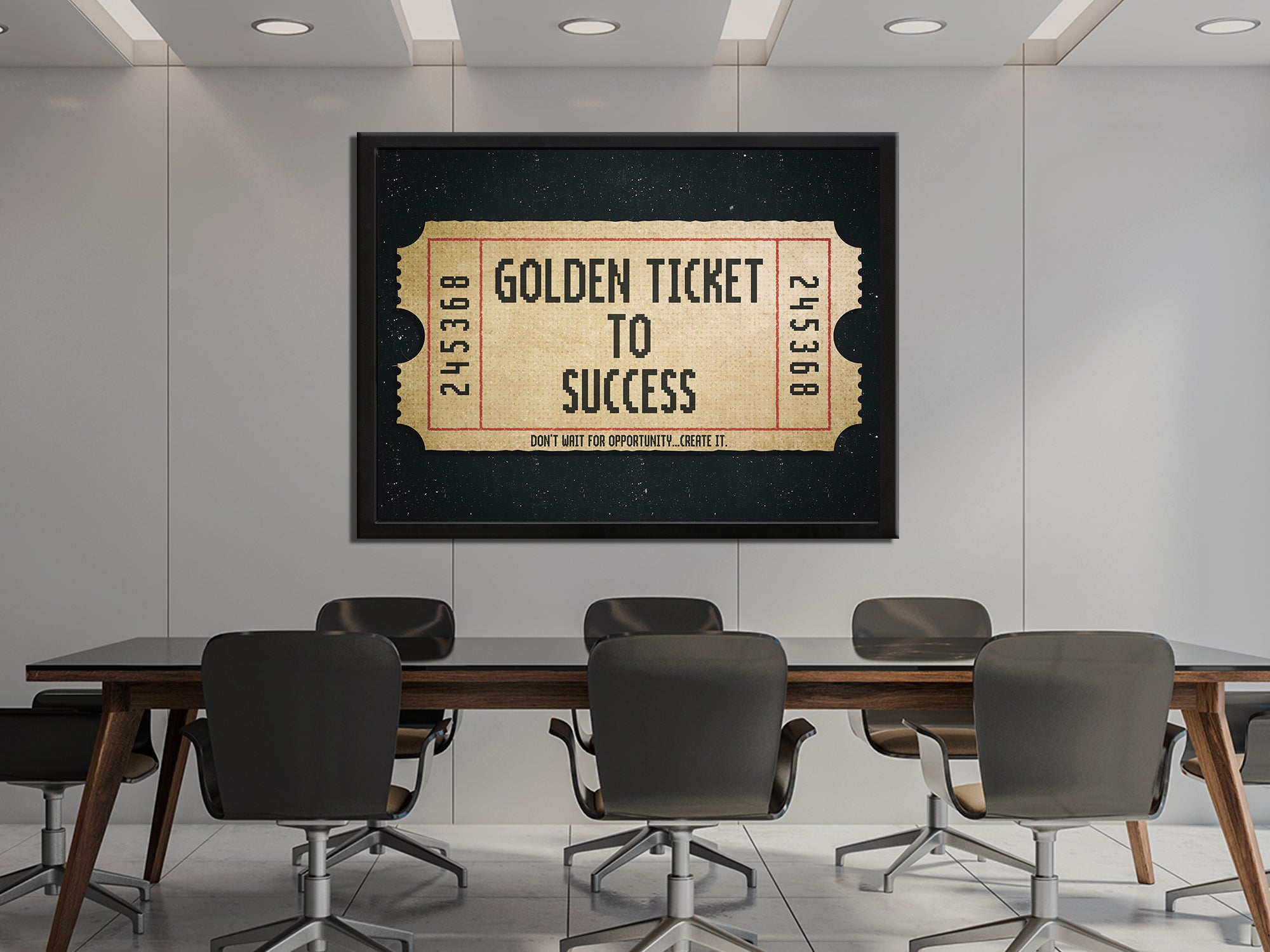 Golden Ticket To Success - Motivational - Canvas Wall Art