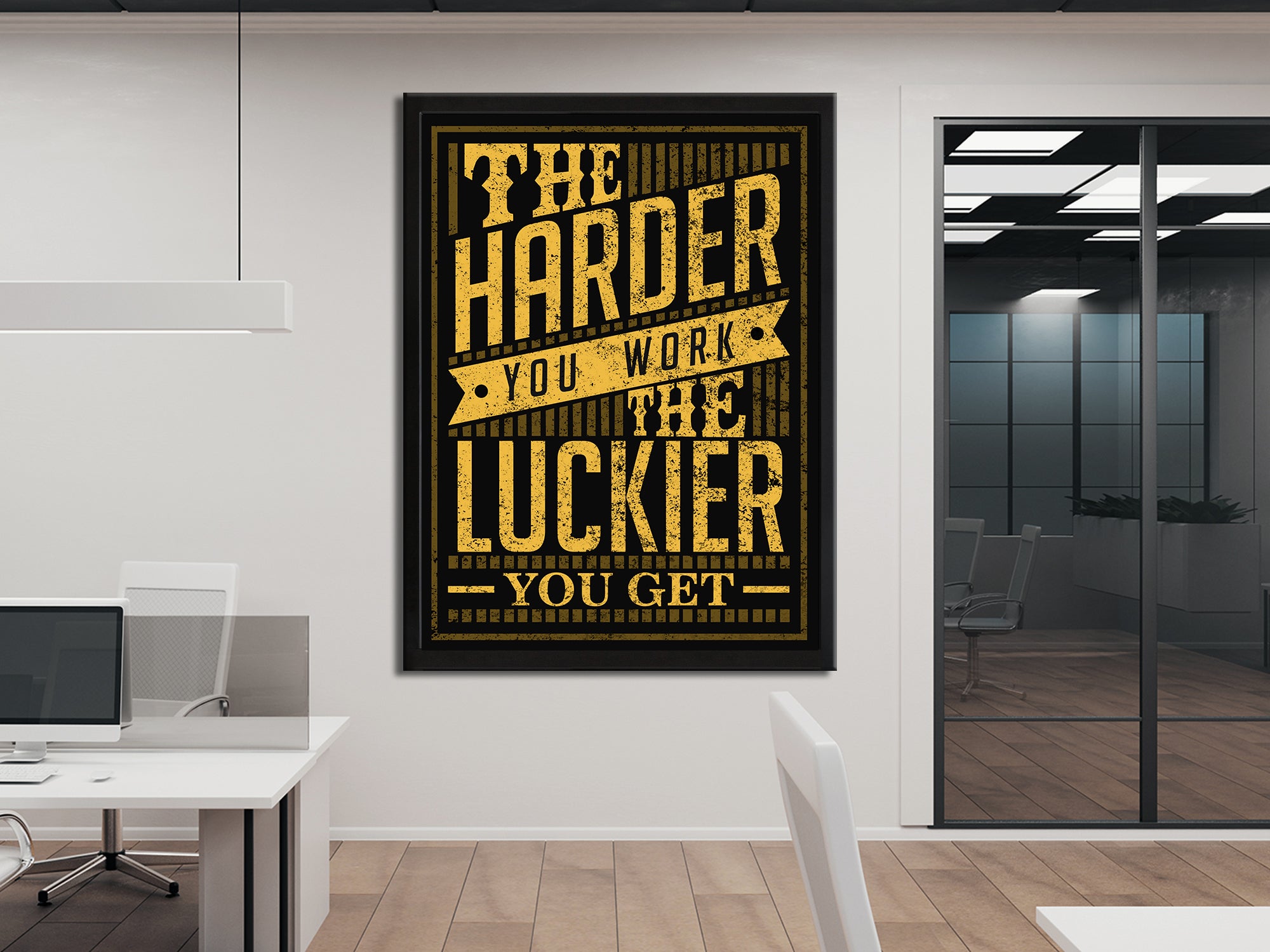 The Harder You Work The Luckier You Get Canvas Wall Art