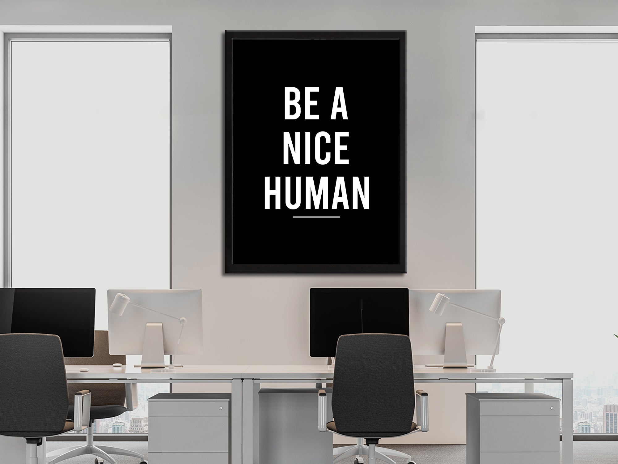 Be A Nice Human - Inspiring - Canvas Wall Art