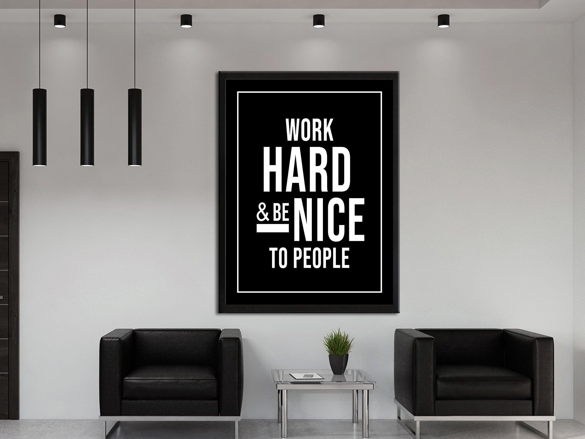 Work Hard Be Nice To People - Canvas Wall Art