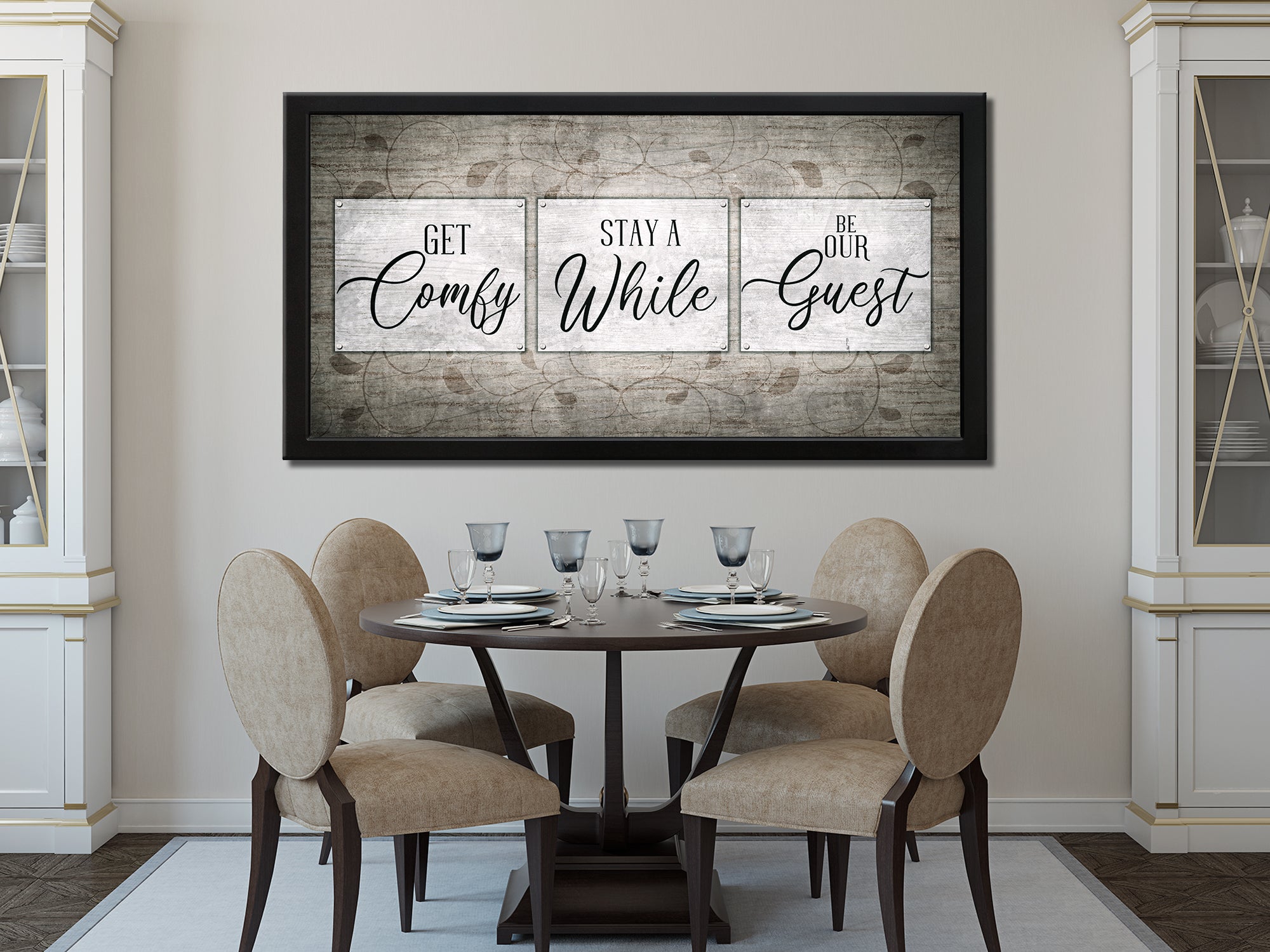 Stay A While Be Our Guest Canvas Wall Art