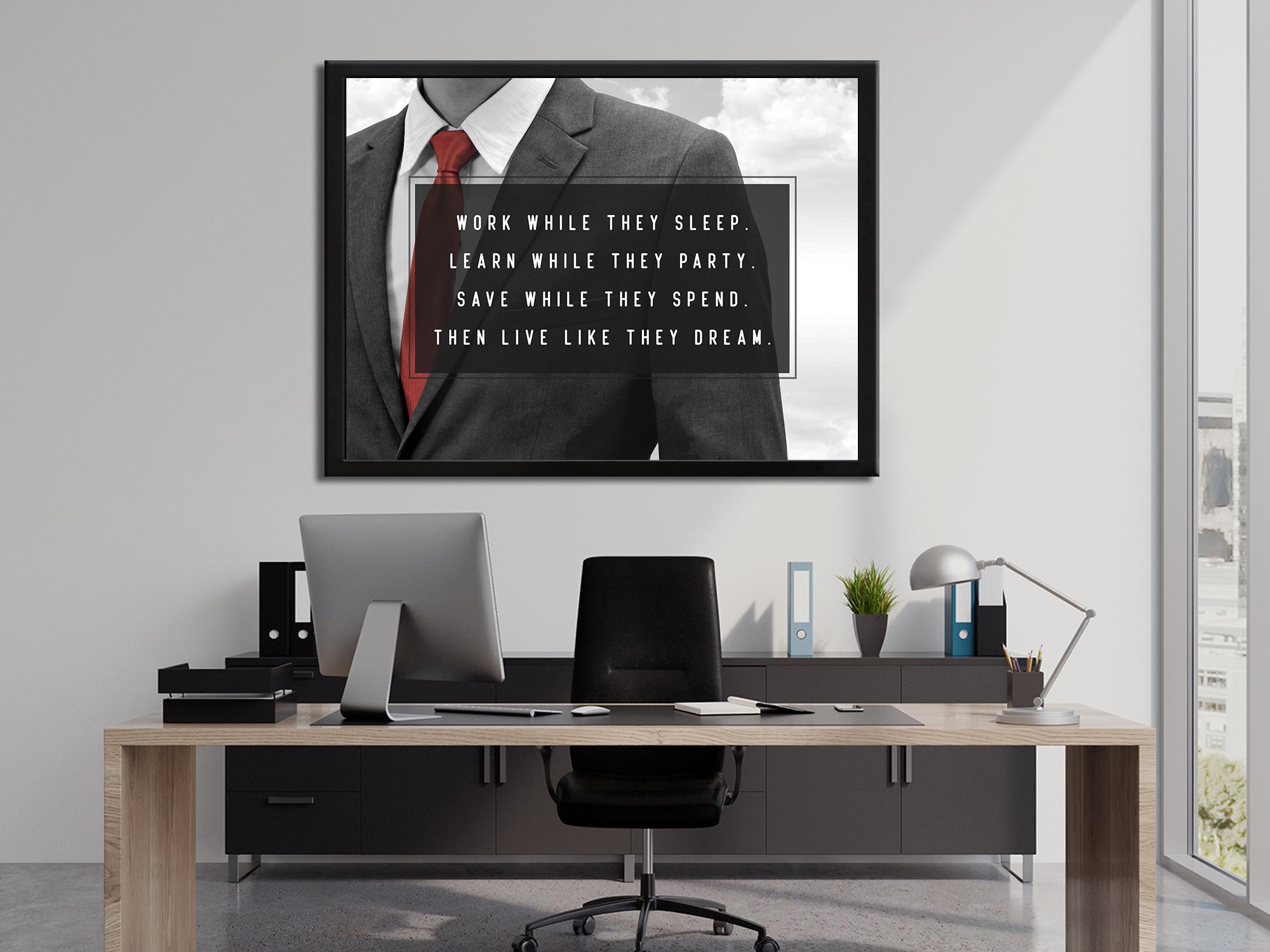 Work While They Sleep Learn While They Party Save While They Spend - Canvas Wall Art