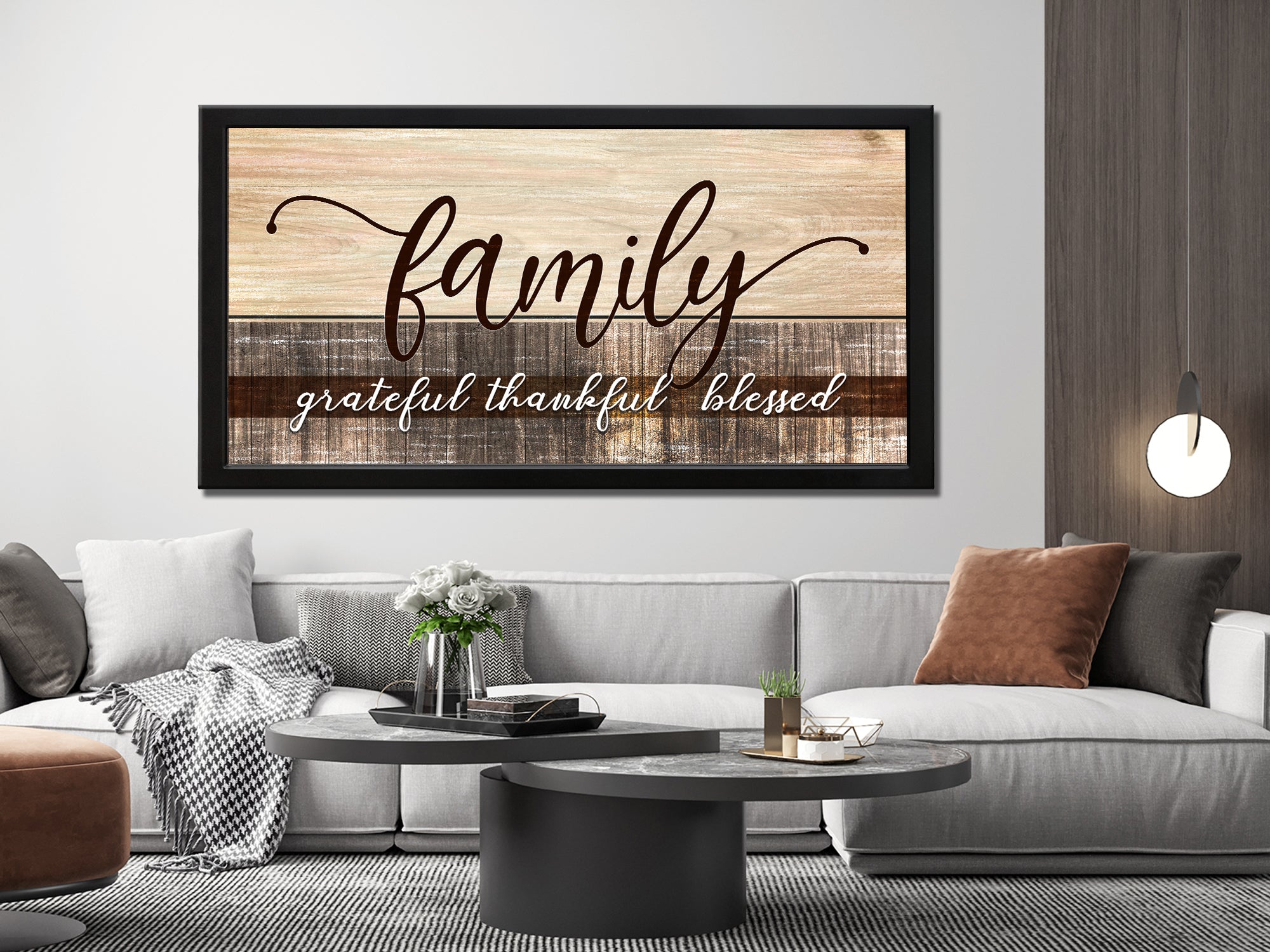 Family Wall Art Grateful Thankful Blessed