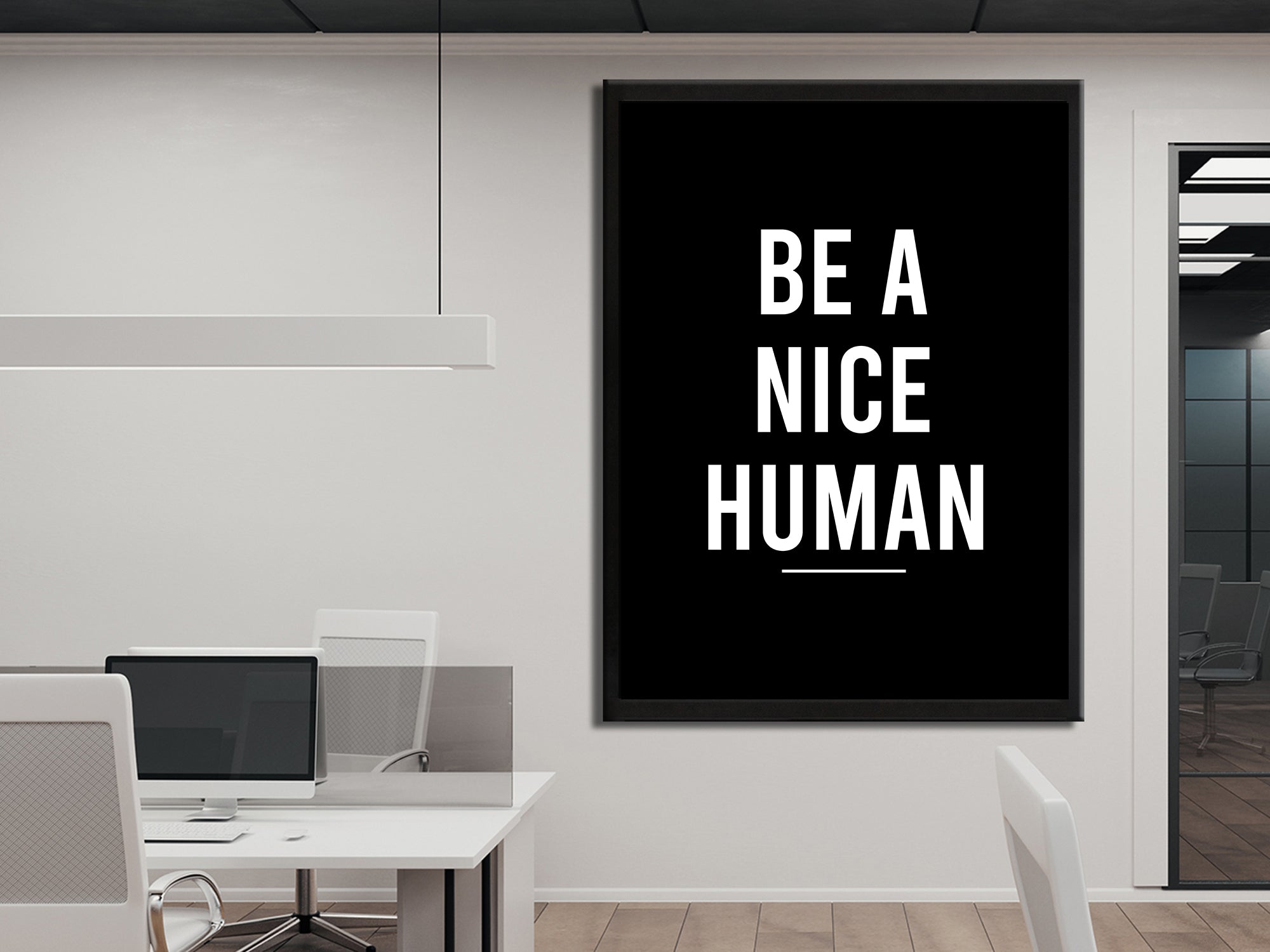 Be A Nice Human - Inspiring - Canvas Wall Art