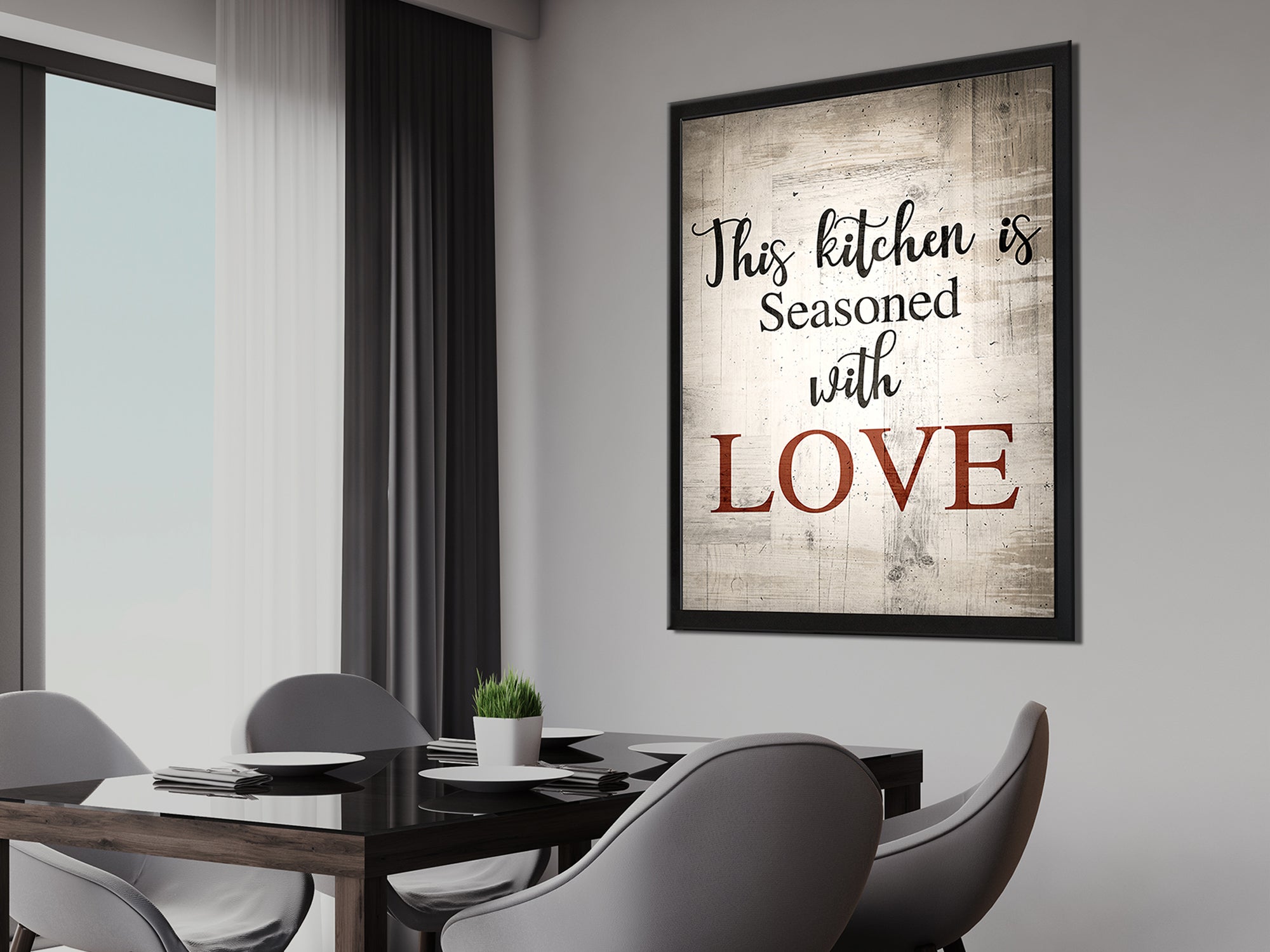 Kitchen Is Love - Christian - Dinning Room Canvas Wall Art