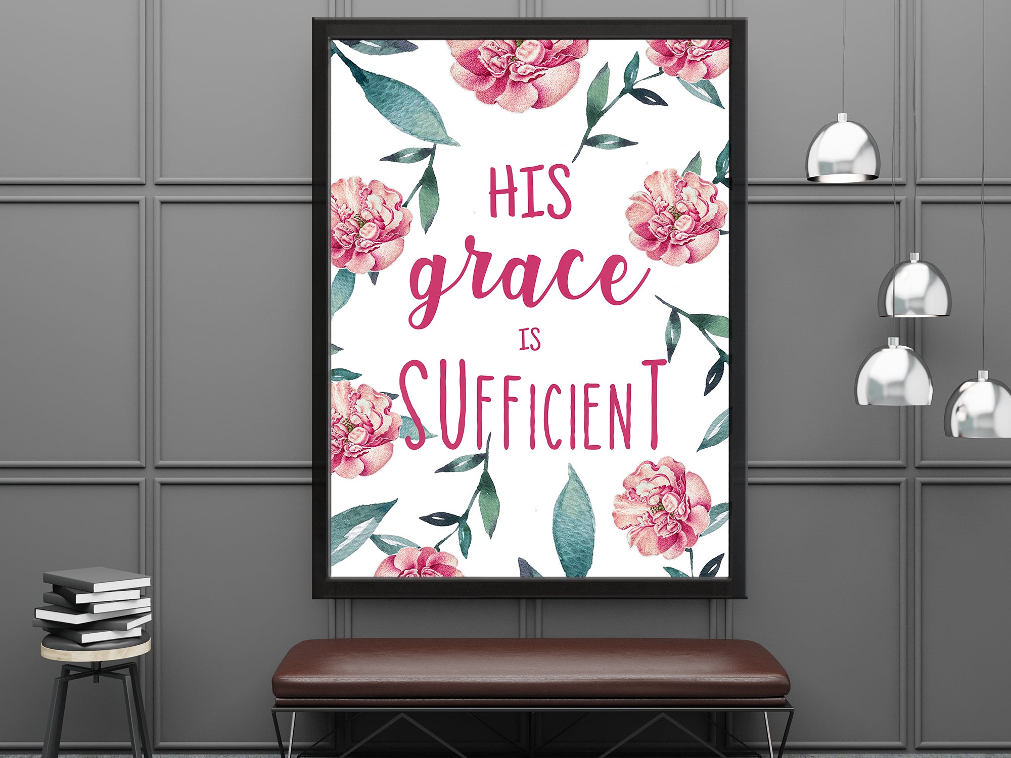 His Grace Is Sufficient - Christian - Canvas Wall Art